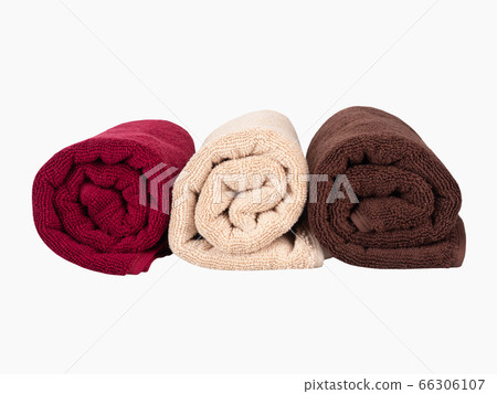multicolored towels isolated on white background multicolored towels isolated on white background 66306107