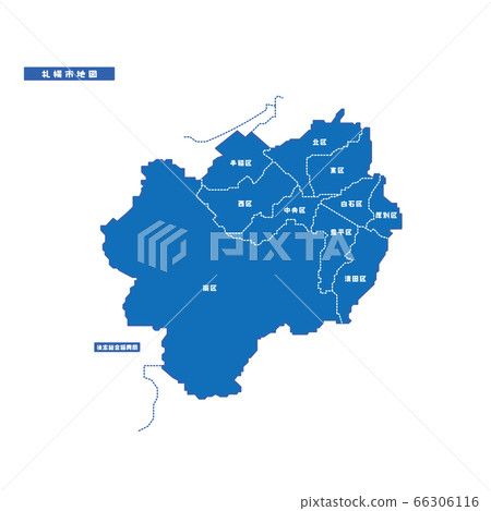 札幌城市地圖簡單的藍色城市 66306116
