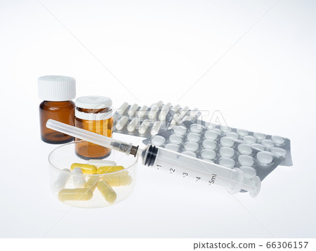 medicinal preparations on a white background 66306157