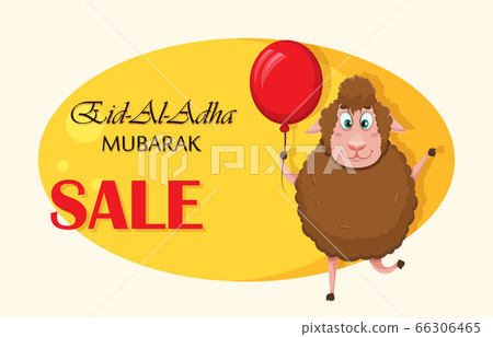 Eid al-Adha Mubarak. Funny cartoon sheep 66306465