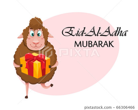 Eid al-Adha Mubarak. Funny cartoon sheep 66306466