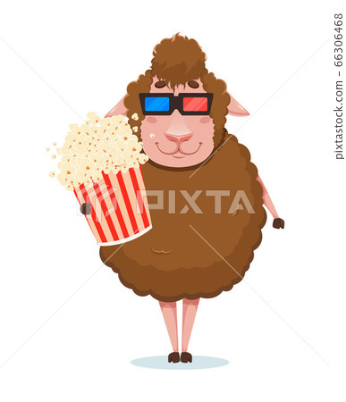 Eid al-Adha Mubarak. Funny cartoon sheep Eid al-Adha Mubarak. Funny cartoon sheep 66306468
