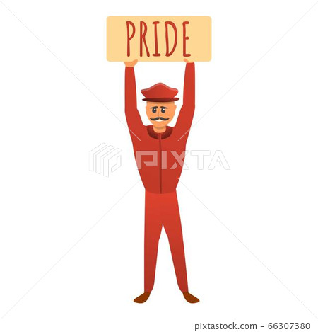 Gay pride banner icon, cartoon style 66307380