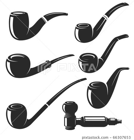 Set of the smoking pipes isolated on white background. Vector illustration. Set of the smoking pipes isolated on white background. Vector illustration. 66307653