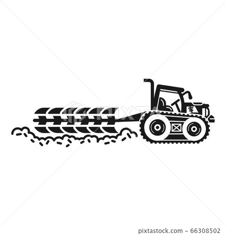 Big field tractor icon, simple style Big field tractor icon, simple style 66308502