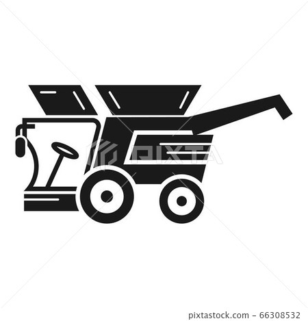 Harvester machine icon, simple style Harvester machine icon, simple style 66308532