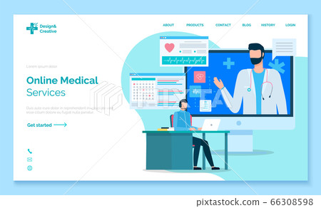 Online Medical Service Landing Web Page Template 66308598