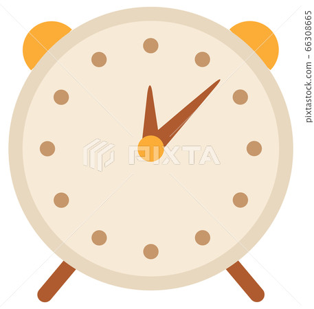 Classic Alarm Clock with Brown Hands Vector Image Classic Alarm Clock with Brown Hands Vector Image 66308665