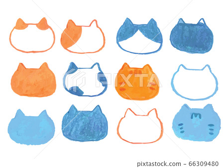 Hand drawn cat illustration set 66309480