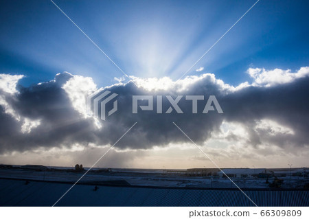 Beautiful scenery in winter snow Iceland 66309809
