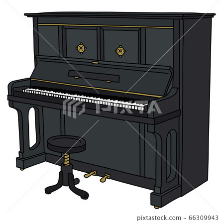 The black pianino with a chair 66309943