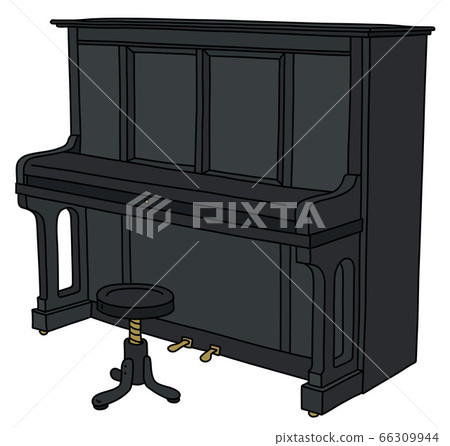 The black pianino with a chair The black pianino with a chair 66309944