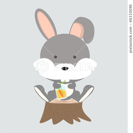 illustration of Happy rabbit cartoon with carrot 66310096