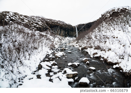 Skaftafell National Park view during winter snow which located in Vatnajokull Iceland 66310879