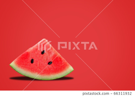 Fresh watermelon on red background 66311932