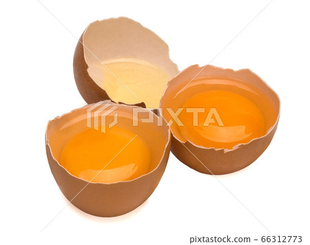 Broken eggs isolated on white background Broken eggs isolated on white background 66312773
