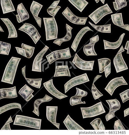 currency note of dollars on black background 66313485