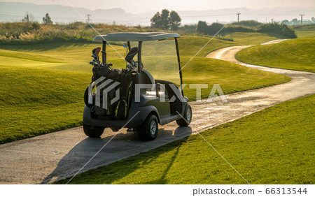 green golf course and electric vehicle green golf course and electric vehicle 66313544