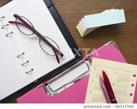 Business image, binder, calendar, glasses, notebook, woman Business image, binder, calendar, glasses, notebook, woman 66313560