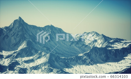 Aerial view of the Alps mountains in snow Aerial view of the Alps mountains in snow 66314103