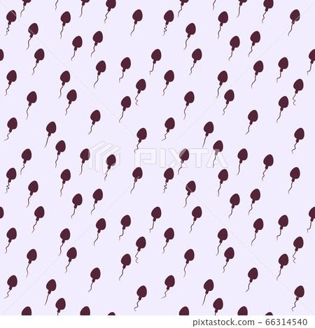 Seamless monochrome print pattern. Various sperm cells moving diagonally towards the target. Biological concept. 66314540