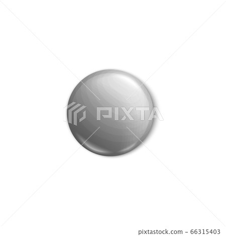 Light grey button pin isolated on white background 66315403