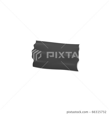 Adhesive or insulation wide black tape piece 3d realistic vector illustration. 66315732