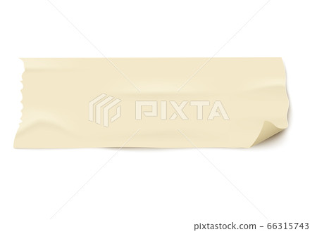 Piece of used old masking tape piece with curled corner Piece of used old masking tape piece with curled corner 66315743