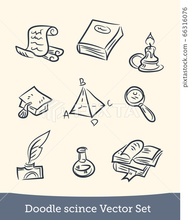 doodle science set isolated on white background. Vector doodle science set isolated on white background. Vector 66316076