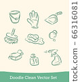 doodle clean set isolated on white background. Vector 66316081