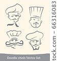 doodle chefs set isolated on white background. Vector 66316083