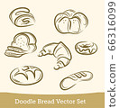 doodle bread set isolated on white background. Vector 66316099