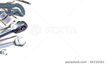3d Composition of set tools of mechanic, isolated 3d Composition of set tools of mechanic, isolated 66316561