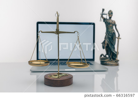 Judge gavel with Justice lawyers having team meeting at law firm background. Concepts of Law and Legal services 66316597