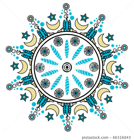 Round Moon Design Decorative round ornaments.Design element,... - Stock Illustration ...