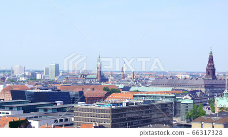 COPENHAGEN, DENMARK - JUL 06th, 2015: Skyline of Copenhagen from Vor Frelsers Kirke Church of Our Saviour COPENHAGEN, DENMARK - JUL 06th, 2015: Skyline of Copenhagen from Vor Frelsers Kirke Church of Our Saviour 66317328