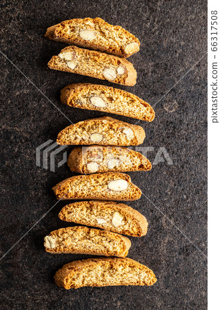 Sweet italian cantuccini cookies. Almonds 66317508