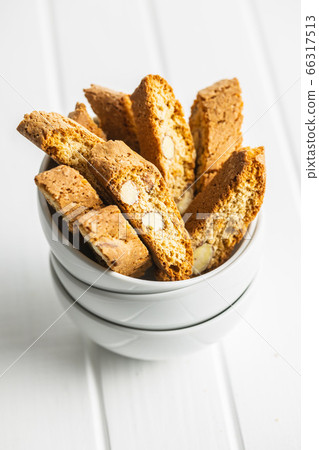 Sweet italian cantuccini cookies. Almonds biscuits 66317513