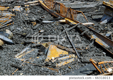 Interior fire damage after a night of riots in Interior fire damage after a night of riots in 66318013