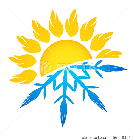 Air conditioning and heating sun and snowflake Air conditioning and heating sun and snowflake 66318305