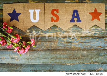 Memorial day, veterans celebration with text USA Memorial day, veterans celebration with text USA 66318389