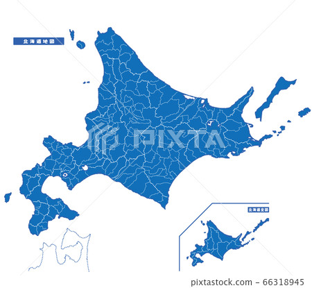 北海道地圖簡單的藍色城市 北海道地圖簡單的藍色城市 66318945