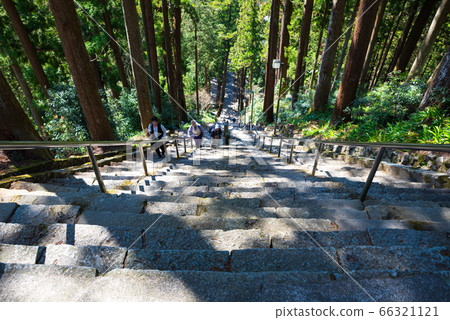 Minobuyama Kuonji, 287 stone steps, from the top of Bodhidai (Minobu-cho, Minamikoma-gun, Yamanashi) 66321121