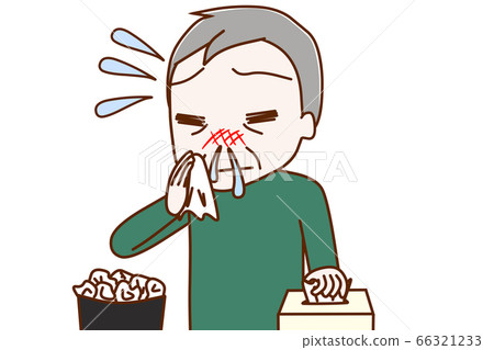 Older man with runny nose 66321233