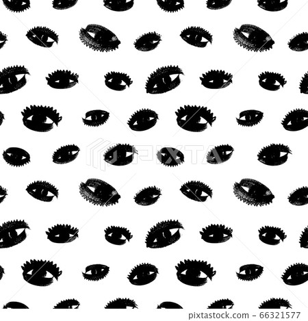 Black and white eyes vector seamless pattern - Stock Illustration ...