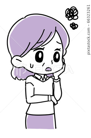 Worried senior woman monochromatic Worried senior woman monochromatic 66323261