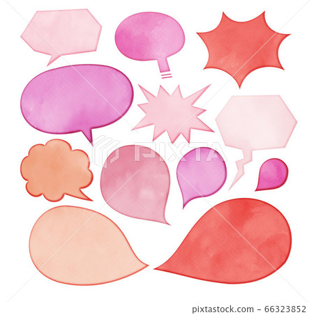 Speech bubble of watercolor touch _ pink 66323852