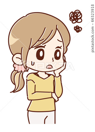 Woman worried about cheeks 2 66323918