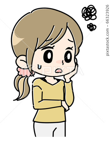 Woman worried about cheeks 1 Woman worried about cheeks 1 66323926