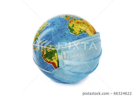 Globe of planet Earth in a medical mask Globe of planet Earth in a medical mask 66324622